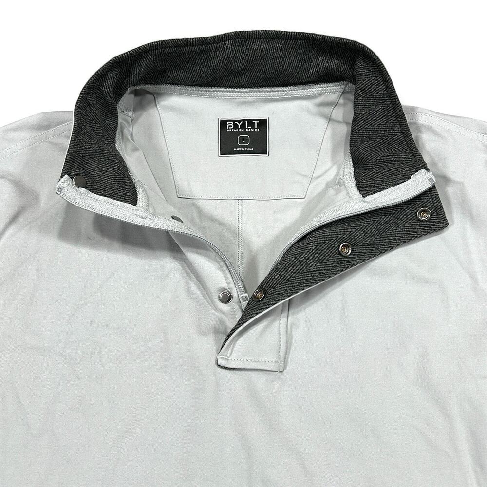 BYLT Elite Fairway Pullover Mens Large Gray Drop Cut Golf Premium Basic Jacket - Picture 5 of 9